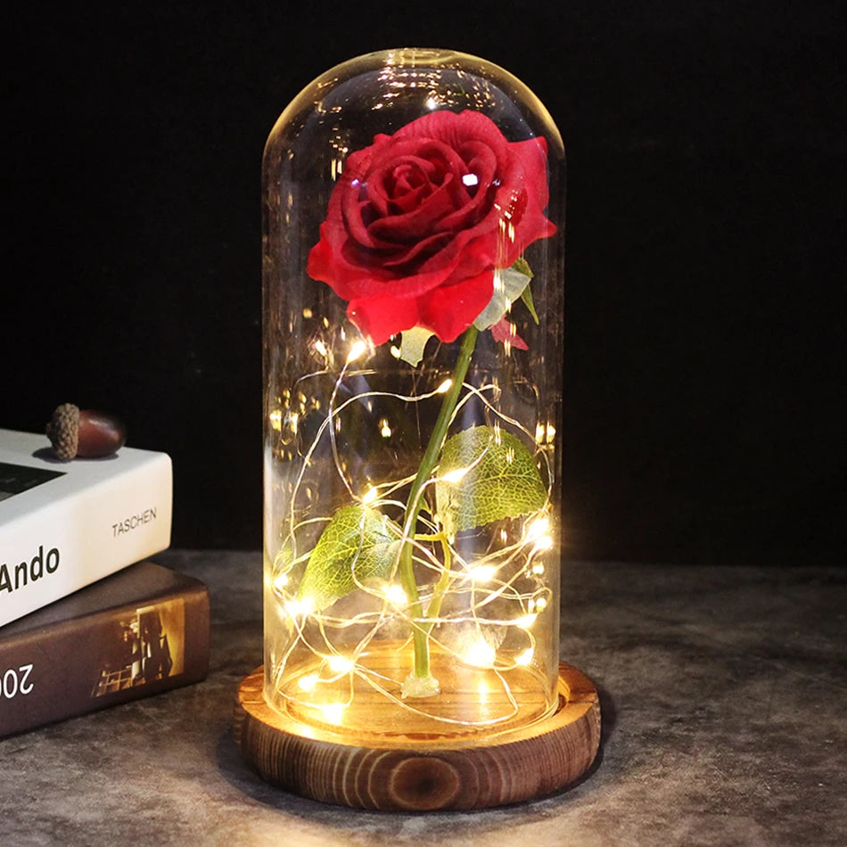 Drop shipping Galaxy Rose Artificial Flowers Beauty and the Beast Rose Wedding Decor Creative Valentine's Day Mother's Gift