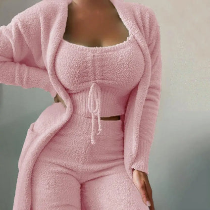 Elegance and Comfort Combined: Embrace Our Fleece Pajama Set for Women.