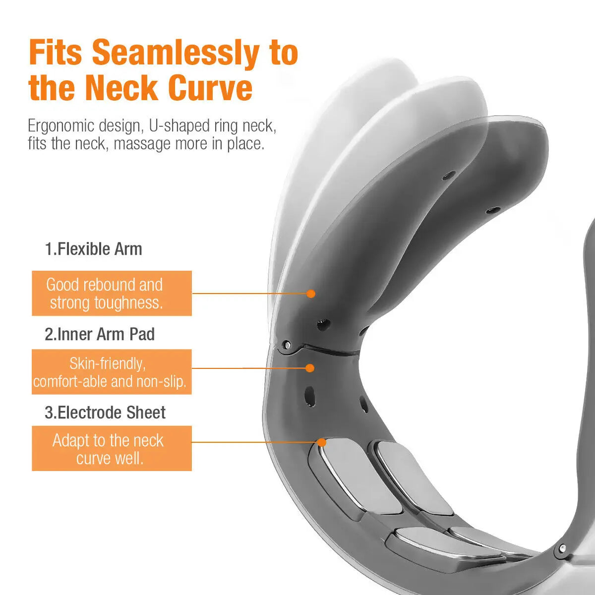 Electric Neck Shoulder Pulse Massager Kneading 4 Head TENS Magnetic Pulse Heating Cervical Vertebra Relax Pain Relief Massage