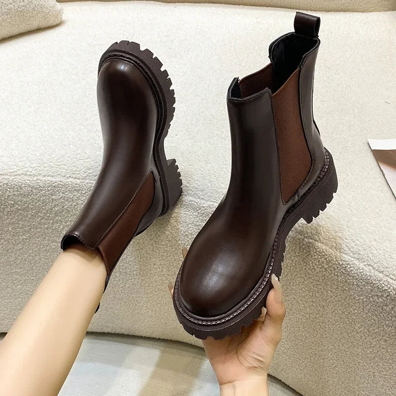 "Opt for absolute comfort with these thick boots for women."