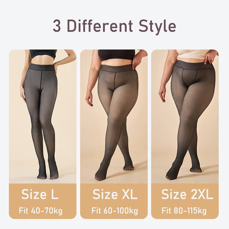 Discover our plus-size fleece tights for women, offering warmth, comfort, and style to face winter with elegance.