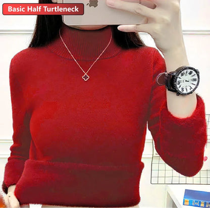 Stay stylish and warm this winter with this new turtleneck sweater lined with thick velvet, perfect for facing the cold with style.